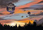  cityscape cloud clouds drifloon nekonekoyukai pokemon pokemon_(creature) pokemon_(game) pokemon_dppt scenery sky sunset 