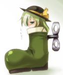  boot green_hair hat in_container komeiji_koishi kuribo&#039;s_shoe kuribo's_shoe short_hair sleepy solo super_mario_bros. touhou yukitokaze 