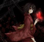  black_hair butterfly crimson_butterfly fatal_frame fatal_frame_ii japanese_clothes kimono rattle red_eyes short_hair tachibana_chitose 