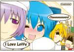  blush chen cirno english guresuke letty_whiterock love touhou wink yakumo_ran 