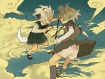  battle cloud konpaku_youmu multiple_girls nazrin short_hair sigeyama smoke touhou 