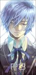  arisato_minato blue_hair closed_eyes ffel headphones male persona persona_3 school_uniform solo 