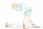  absurdres arakawa_under_the_bridge artist_request bad_id blonde_hair hana0729 highres ichinomiya_kou nino_(arakawa) shouting smile 