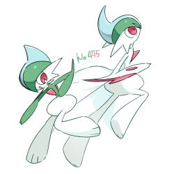  1boy arm_blade blue_hair blush blush_stickers colored_skin commentary_request full_body gallade green_hair green_skin hair_over_one_eye jumping looking_to_the_side looking_up male_focus mega_gallade mega_pokemon mixed-language_commentary mohawk multicolored_hair multicolored_skin multiple_views one_eye_covered open_mouth pokedex_number pokemon pokemon_(creature) red_eyes short_hair sideways_glance simple_background slit_pupils sok_(mr14_c) two-tone_hair two-tone_skin weapon white_background white_skin 