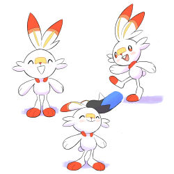  2others ^_^ animal_ears animal_feet animal_hands animal_nose bandaid bandaid_on_face bandaid_on_nose black_fur blue_fur blush blush_stickers body_fur buck_teeth closed_eyes closed_mouth commentary english_commentary facing_viewer furry hand_on_another's_head happy headpat highres j.jama leg_up light_blush looking_at_viewer lucario multiple_others multiple_views open_mouth other_focus pokemon pokemon_(creature) rabbit_ears rabbit_tail red_eyes red_fur scorbunny short_tail simple_background smile spikes standing standing_on_one_leg tail teeth two-tone_fur white_background white_fur 