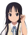  1girl absurdres akiyama_mio highres k-on! kadowaki_miku long_hair non-web_source official_art sakuragaoka_high_school_uniform scan school_uniform serious solo white_background 