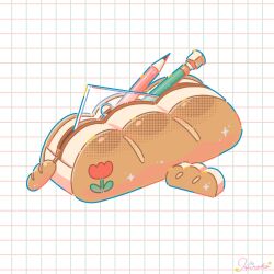  artist_name commentary_request eraser highres hiro046k no_humans object_focus original pencil pencil_case zipper_pull_tab 