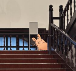  :3 ^_^ animal_focus animal_with_hair ao_kaeru closed_eyes closed_mouth cropped facing_viewer hair_ornament highres hinoshita_kaho indoors link!_like!_love_live! love_live! no_humans photo_background rabbit rabbit_hair_ornament solo two_side_up virtual_youtuber 