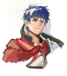  1boy absurdres blue_eyes blue_hair closed_mouth commentary_request cropped_shoulders fire_emblem fire_emblem:_path_of_radiance green_headband harunima headband highres ike_(fire_emblem) male_focus short_hair solo 