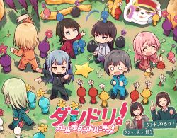  <|>_<|> 6+girls :d ^_^ afterimage anger_vein bang_dream! bang_dream!_girls_band_party! bang_dream!_it's_mygo!!!!! black_jumpsuit black_ribbon blonde_hair blue_eyes blue_hair blue_jumpsuit blue_pikmin blush chibi chibi_only chihaya_anon clipboard closed_eyes collared_shirt commentary_request creature_on_head crossover flipped_hair flower flying_sweatdrops green_jumpsuit green_sweater grey_hair grey_jacket grey_jumpsuit hair_ribbon hazawa_tsugumi highres holding holding_clipboard jacket jewelry jitome jumpsuit kneeling logo_parody long_hair long_sleeves michelle_(bang_dream!) misumi_uika mitake_ran mole mole_under_eye multiple_girls necklace o_o open_clothes open_jacket orange_jumpsuit outdoors pikmin_(creature) pikmin_(series) pink_flower pink_hair pulling purple_flower purple_pikmin red_jumpsuit red_pikmin red_shirt ribbon salute shiina_taki shirt short_hair smile sparkle squeans standing sweatdrop sweater takamatsu_tomori throwing togawa_sakiko translation_request two_side_up v-shaped_eyebrows wakaba_mutsumi waving white_flower white_pikmin white_shirt yahata_umiri yellow_flower yellow_pikmin yukitake_(bullfalk) 