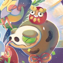  closed_eyes closed_mouth commentary_request darumaka fangs forked_tongue highres no_humans nostrils pokemon pokemon_(creature) pokemon_focus seviper silicobra tongue tongue_out youcing 