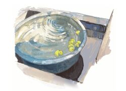  bucket highres no_humans original ripples rubber_duck sink still_life sunoji08 water white_background 