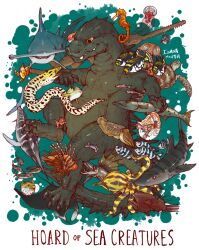  animal_focus artist_name blue-ringed_octopus border claws closed_mouth commentary commission creature cuttlefish dragon eel english_commentary english_text fantasy fish fish_request green_background green_scales hammerhead_shark iguanamouth jellyfish lionfish looking_at_animal nautilus_(animal) no_humans ocean octopus orange_eyes original puffer_fish sawfish sea_turtle seahorse shark sharp_teeth teeth turtle underwater white_border 