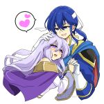  blue_eyes blue_hair brother_and_sister fire_emblem fire_emblem:_genealogy_of_the_holy_war hand_in_another&#039;s_hair happy holding_hands julia_(fire_emblem) open_mouth purple_hair seliph_(fire_emblem) siblings simple_background violet_eyes yukia_(firstaid0) 