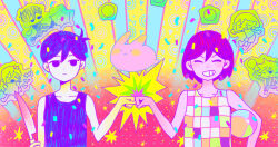  >_< 1girl 3boys :d antenna_hair arm_up aubrey_(headspace)_(omori) aubrey_(omori) ball black_eyes black_hair black_tank_top blush bow brothers checkered_clothes chibi chinese_commentary closed_mouth collarbone commentary double-parted_bangs expressionless fist_bump forest_bunny_(omori) frying_pan grin hair_between_eyes hair_bow hero_(headspace)_(omori) hero_(omori) highres holding holding_ball holding_frying_pan holding_knife jukttgsnle9824 kel_(headspace)_(omori) kel_(omori) kicking knife long_hair long_shirt multiple_boys omori omori_(omori) open_mouth pajamas pants purple_hair short_hair siblings sidelocks smile striped_clothes striped_pajamas striped_pants tank_top teeth vertical-striped_clothes vertical-striped_pajamas vertical-striped_pants xd 