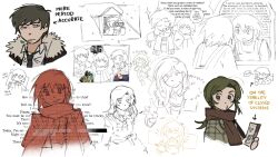  1boy 33_(zawezo) 3girls asya_shubina binoculars black_hair cigarette english_text game_cg green_hair grin hair_down holding holding_binoculars holding_cigarette ira_grachevskaya little_green_men low_ponytail marina_kaplan mirror multiple_girls multiple_views nikola_tesla non-web_source nopanamaman o3o official_art partially_colored photo_inset ponytail reading self-datamine sketch smile smoking vadim_garin z.a.t.o._//_i_love_the_world_and_everything_in_it 