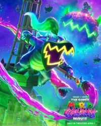  alternate_form bowser_jr. commentary company_name copyright_name english_commentary fiery_hair full_body highres holding holding_paintbrush horns movie_poster_(medium) official_art open_mouth paintbrush piranha_plant spiked_shell super_mario_bros. the_super_mario_galaxy_movie v-shaped_eyebrows wonder_bowser_jr. 