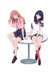  2girls absurdres gridman_universe gridman_universe_(film) highres long_hair minami_yume multiple_girls non-web_source red_socks socks ssss.dynazenon ssss.gridman tagme takarada_rikka transparent_background 