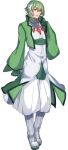  1boy arm_at_side covered_collarbone full_body gardevoir gloves green_gloves green_hair green_jacket hair_between_eyes hand_up high_collar jacket jewelry katagiri_hachigou long_sleeves male_focus medium_hair multicolored_hair necklace open_clothes open_jacket open_mouth personification pokemon red_eyes simple_background smile solo standing turtleneck two-tone_hair white_background white_hair 