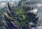  aircraft airplane clouds fantasy from_above landscape mountain no_humans noba original river scenery tower 