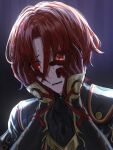  1boy alear_(fire_emblem) alear_(male)_(fire_emblem) despair fire_emblem fire_emblem_engage gloves hands_on_own_face highres male_focus medium_hair open_mouth red_eyes redhead solo teeth tomo_shirasu 