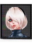  1girl 2b_(nier:automata) artist_name black_border black_hairband border commentary expressionless grey_eyes hair_over_one_eye hairband highres jiggidyjakes long_eyelashes mole mole_under_eye nier:automata nier_(series) pink_lips portrait solo thick_eyelashes turtleneck white_hair 