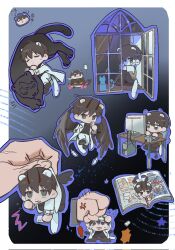  2boys animal_ears animalization artist_request black_hair black_shirt black_wings book coat commentary_request commission computer demon_horns dual_persona feathered_wings highres horns kim_dokja male_focus mouse_ears multiple_boys official_alternate_costume oldest_dream omniscient_reader's_viewpoint on_windowsill open_book open_clothes open_coat out_of_frame pov pov_hands shirt short_hair sitting white_coat window wings yoo_joonghyuk 