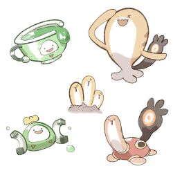  :3 character_request cocomayo29_(tomato) commentary_request cup full_body grem_(gigi_murin) hololive korean_commentary no_humans open_mouth otomo_(cecilia_immergreen) robot simple_background tail winding_key 
