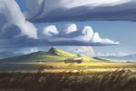  bird blue_sky clouds day kvacm mountain no_humans original outdoors scenery science_fiction sky spacecraft 