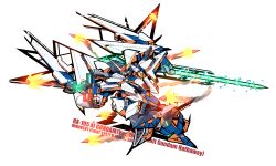  absurdres beam_rifle character_name commentary copyright_name energy_gun energy_sword english_commentary english_text funnels_(gundam) green_eyes gundam gundam_hathaway's_flash gylmyr highres mecha missile mobile_suit no_humans redesign revision robot science_fiction smoke smoke_trail solo sword v-fin weapon white_background xi_gundam 