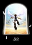   angel bow_(weapon) clouds feathers kid_icarus kid_icarus_uprising nintendo official_art pit toga weapon wings  