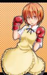  apron boxing_gloves hair_ornament hairclip highres inami_mahiru orange_eyes orange_hair solo waitress working!! 
