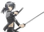  black_hair kaya_(aoi_shiro) ponytail solo sword weapon 