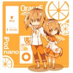  aruya_(flosrota) bad_id daidai-nanoko digital_media_player food fruit ipod orange orange_(color) orange_eyes product_girl 