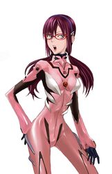  evangelion:_2.0_you_can_(not)_advance glasses hairband highres long_hair makinami_mari_illustrious mirusupe neon_genesis_evangelion open_mouth plugsuit purple_hair rebuild_of_evangelion solo 