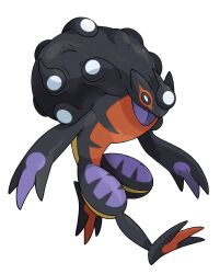  black_skin colored_skin fakemon greg_andrade highres multicolored_skin no_humans open_mouth original pokemon pokemon_(creature) purple_skin red_skin simple_background solo standing sugimori_ken_(style) toad_(animal) white_background 