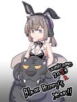  ahoge alternate_costume animal_costume bare_shoulders closed_mouth english_text furry girls_frontline hair_ornament happy hexaa highres m200_(girls&#039;_frontline) smile violet_eyes 