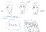  5girls :3 =_= ? absurdres arashi_chisato belt belt_buckle blush bow buckle closed_mouth collared_shirt commentary_request cropped_jacket double_bun dress dress_shirt expressions greyscale hair_bow hair_bun hairband hazuki_ren headpat heanna_sumire highres jacket kashikaze long_hair long_sleeves love_live! love_live!_superstar!! monochrome multiple_girls neck_ribbon open_clothes open_jacket open_mouth pinafore_dress ponytail pout ribbon school_uniform shibuya_kanon shirt simple_background sitting sleeveless sleeveless_dress smile sparkle spoken_question_mark spot_color tang_keke thigh-highs thought_bubble translation_request yuigaoka_school_uniform zettai_ryouiki 