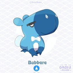  artist_name blue_fur capybara character_name fakemon highres inkfernape no_humans original patterned_background pokemon pokemon_(creature) solo 