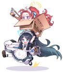  &lt;key&gt;_(robot)_(blue_archive) 2girls absurdly_long_hair absurdres ahoge apron aris_(blue_archive) aris_(maid)_(blue_archive) black_dress black_footwear black_hair blue_archive blue_eyes blue_halo blush box dress frilled_apron frills halo highres holding holding_box in_box in_container long_hair maid maid_apron maid_headdress multiple_girls official_alternate_costume open_mouth pantyhose redhead shoes short_sleeves simple_background smile teeth upper_teeth_only very_long_hair violet_eyes white_apron white_background white_pantyhose xtacy yellow_halo yuzu_(blue_archive) yuzu_(maid)_(blue_archive) 