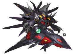  armor battleship cannon commentary_request compati_hero dorsal_fin fortress full_armor hero_senki highres mecha mecha_focus mechanical_wings military_vehicle nakano_haito no_humans robot science_fiction ship shoulder_armor simple_background solo super_robot super_robot_wars warship watercraft wings xn_geist 