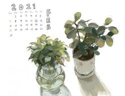  calendar_(medium) highres kgeroua no_humans original plant plant_request potted_plant still_life white_background 