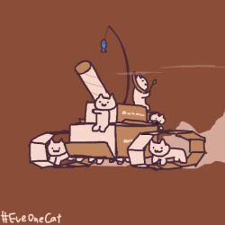  :3 animated animated_gif artist_name box brown_background cardboard cardboard_box cat cat_teaser caterpillar_tracks dust everydayonecat firing fish fishing_rod military_vehicle motor_vehicle nintendo_switch no_humans original playing_games playing_video_games radar_dish simple_background tank tube 
