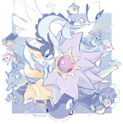  :3 air_bubble animal_focus azumarill bubble closed_eyes closed_mouth commentary_request fangs feebas floatzel goldeen highres horsea kingdra kyogre lapras lugia no_humans open_mouth pokemon pokemon_(creature) pokemon_focus primarina qwilfish seel signature smile spheal starmie swampert tentacruel tongue tongue_out underwater vaporeon yurano_(upao) 