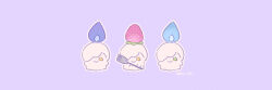  candle closed_mouth commentary_request food fork fruit green_eyes holding holding_fork litwick multiple_views no_humans one_eye_covered outline pokemon pokemon_(creature) pokemon_focus polka_dot purple_background serizawa_serizane simple_background smile strawberry twitter_username white_outline yellow_eyes 