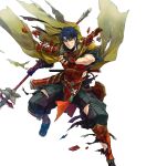  1boy armor black_gloves black_hair cape cuts damaged fingerless_gloves fire_emblem fire_emblem:_radiant_dawn fire_emblem_heroes gloves headband highres holding holding_polearm holding_weapon injury japanese_armor japanese_clothes non-web_source official_alternate_costume official_art pelvic_curtain polearm short_hair shoulder_armor solo torn_cape torn_clothes v-shaped_eyebrows weapon yellow_cape zelgius_(fire_emblem) zelgius_(ninja)_(fire_emblem) 