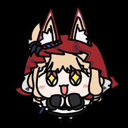  +_+ 1girl animal_ears animated animated_gif arknights arknights:_endfield blonde_hair chibi ears_through_headwear lowres rossi_(arknights) seseren solo 
