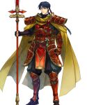  1boy armor black_gloves black_hair cape fingerless_gloves fire_emblem fire_emblem:_radiant_dawn fire_emblem_heroes gloves headband highres holding holding_polearm holding_weapon japanese_armor japanese_clothes non-web_source official_alternate_costume official_art pelvic_curtain polearm short_hair shoulder_armor solo weapon yellow_cape zelgius_(fire_emblem) zelgius_(ninja)_(fire_emblem) 