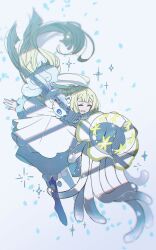  1girl alolan_vulpix alternate_color alternate_shiny_pokemon blonde_hair blue_boots blue_eyes blunt_bangs boots braid closed_eyes dress fox fukkatsu_no_maya full_body hat highres jellyfish lillie_(pokemon) long_hair looking_at_another nihilego open_mouth pokemon pokemon_(anime) pokemon_(creature) pokemon_sm pokemon_the_series:_sun_&amp;_moon simple_background standing tentacles white_background white_dress white_fur white_hat 