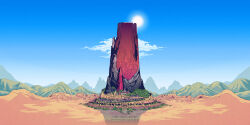  artist_name blue_sky city clouds commentary_request copyright_request day defensive_wall desert english_commentary grand_scale landscape mixed-language_commentary mountain mountainous_horizon no_humans original outdoors scenery shiroiinu sky sun 